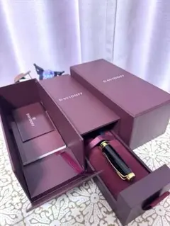 DAVIDOFF 万年筆 18K EF ボルドー ダビドフ レッド系 ゴールド - メルカリ