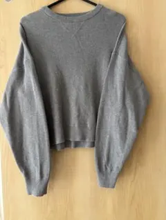 UNIQLO : C クルーネックセーター L グレー 綿100%