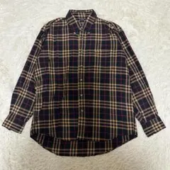美品　BURBERRY　バーバリー　チェックシャツ　長袖　ホースロゴ　M