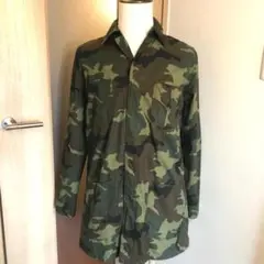 メンズ【美品 Lee】L カーキ カモフラージュ ミリタリー ジャケット 長丈