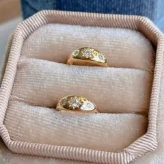 高品質 5Aダイヤ 星が輝くフープピアス K18コーティング　可愛い