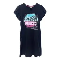 y2k 平成ギャル　Hello Kitty 半袖ミニワンピース 黒いカットソー