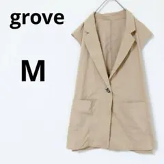 グローブ　grove ロングベスト　ジレ　 【M】　レーヨン混　リネン混のサムネイル