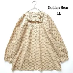 ​Golden Bear ゴールデンベア 総柄 2WAYカラー長袖ブラウス LL