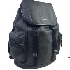 希少 マイケルコース リュック 大容量 ブラック　総柄 PVC レザー 巾着