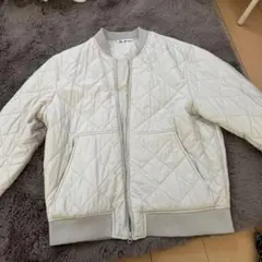ZARA アイボリー キルティングフライトジャケット M