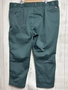 80s USA製 Dickies ワークパンツ w48 L30グリーン d18