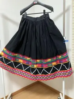フォークダンス衣装】AURORA フレアスカート ブラック 刺繍入り No.6
