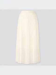 UNIQLO シフォンプリーツロングスカート ホワイト XSのサムネイル