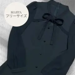 ROJITA リボン付き ミニワンピース ブラック パーティー ロリータ シアー