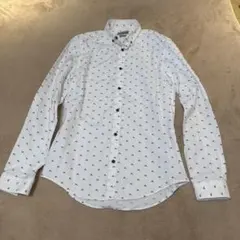 ZARA MAN スリムフィット イルカ柄長袖シャツ　ボタンダウン