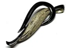 リーフデザイン ブローチ ブラック ゴールド 上品 シック ヴィンテージ