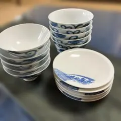 レトロ茶碗汁椀皿3点揃い5客