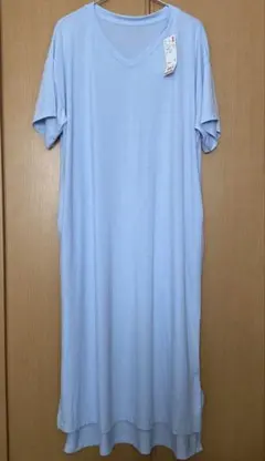 UNIQLO ウルトラストレッチエアリズムワンピース （半袖）Lライトブルー