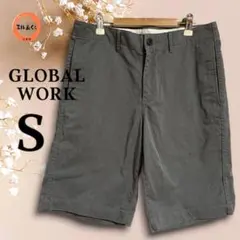 グローバルワーク　メンズ　ハーフパンツ　ストレッチ　グレー系　S