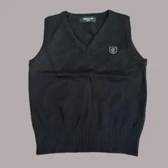 COMME CA ISM 黒 Vネック ベスト 100A