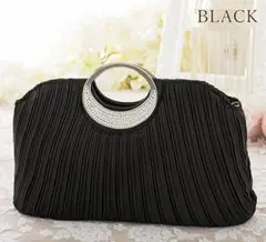 ブラック プリーツデザイン バッグ