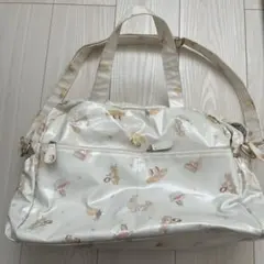 ジェラートピケ マザーズバッグ　水色　ボストンバッグ