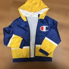 Champion フード付きジャケット ネイビー/イエロー