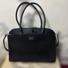 美品 アニエスベー レザー ショルダーバッグ バケット ロゴプレート 