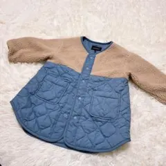 グリーンレーベルリラクシング　ボアキルトコート　110 ベージュ✖️ブルー