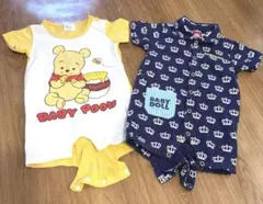 【BABYDOLL 、Disney】半袖クラウン柄くまのプーさんロンパース80のサムネイル