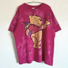 【ボロ】くまのプーさん　90sビンテージ　大版プリント　USA製　短丈XLサイズ