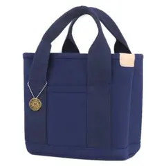 ミニトートバッグ 多機能 収納に自信あり 小さめ キャンバス ブルー