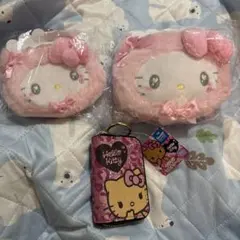 サンリオ　ハローキティ　ねこねこメイド　パスケース　ミニポーチ　マルチケース