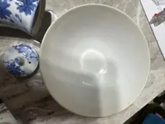 和食器 飯碗 陶器 青い花柄　花山