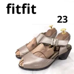 238○ fitfit ベージュ オープントゥ サンダル 23