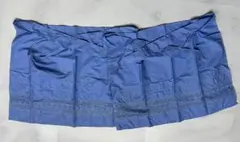 割烹着 2枚セット 水色 ドット レース付き エプロン まとめ売り