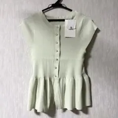 美SMARTショートスリーブペプラムニット