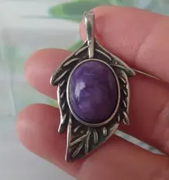 チャロアイト②リーフデザインネックレス