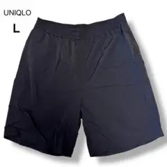 良品✨UNIQLO ユニクロ メンズ ハーフパンツ L 黒 ナイロン 総ゴム