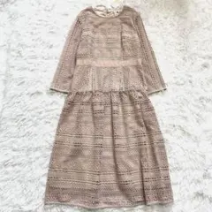 未使用タグ付✨Rose Tiara ケミカルレースティアード切替ワンピース 40