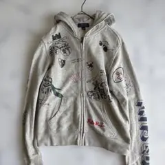 ✨美品✨ポロラルフローレン　グレー　総柄パーカーML相当ん576