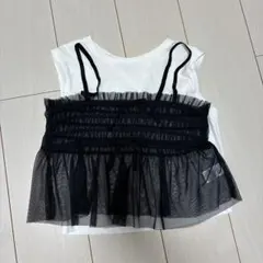 美品✨ジーユー　GU GIRLS 2ピースチュールキャミソールセット Mサイズのサムネイル