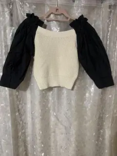 ZARA オフショルダー トップス バルーンスリーブ
