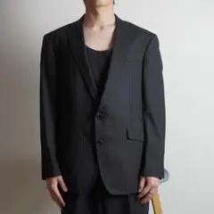 SUITS SELECT シングルテーラードジャケット ストライプ 黒/RW86