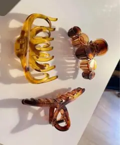 （ 3個セット）レオパード柄 ヘアクリップ ブラウンのサムネイル