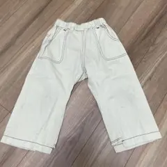 キッズ　クリーム色 ストレートパンツ ゴムウエスト　110cm