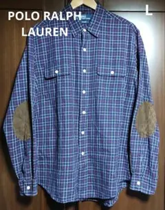 【値下げ不可・レア】ポロラルフローレン チェック柄 長袖シャツ【L・ネイビー】
