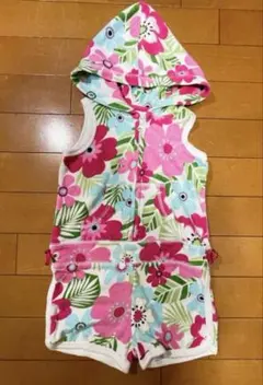 花柄 フード付き オーバーオールのサムネイル