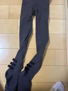 petit main キッズタイツ チャコールグレーリボン付き　120cm