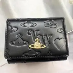 Vivienne Westwood 3つ折り財布 / ブラック/ゴールドロゴ