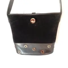 美品 ニナリッチ ショルダーバッグ スエード レザー 斜め掛け カバン 黒