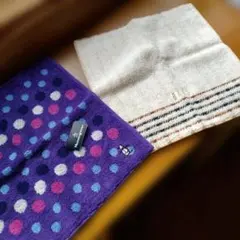 DAKS、Munsing wear水玉模様 ストライプ タオルハンカチ2枚セット