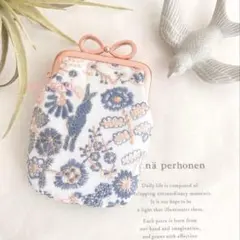 ミナペルホネン ハンドメイドセレブレイトポーチがま口うさぎ柄刺繍