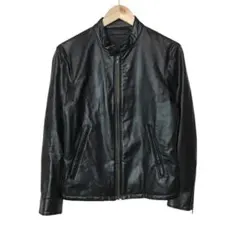 ユニクロ　ネオレザーシングルライダースジャケット　スモールサイズ　ダブルジップ
